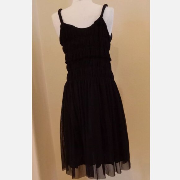 Basil & Maude Flowy Gathered Semi-Sheer Greek Tulle Dress (Stretchy) Size Small - Picture 4 of 9